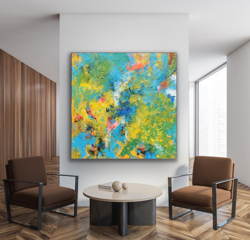 Colorful Abstract Oil Painting On Canvas Original Texture Acrylic Painting Wall Art Modern Living Room Decor 