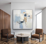 Blue Square Original Abstract Oil Painting Abstract Acrylic Painting Large Wall Art Modern Art Home Decor