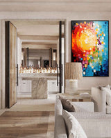 Vibrant Colorful Abstract Oil Painting On Canvas Large Colorful Original Painting Modern Texture Wall Art Home Decor