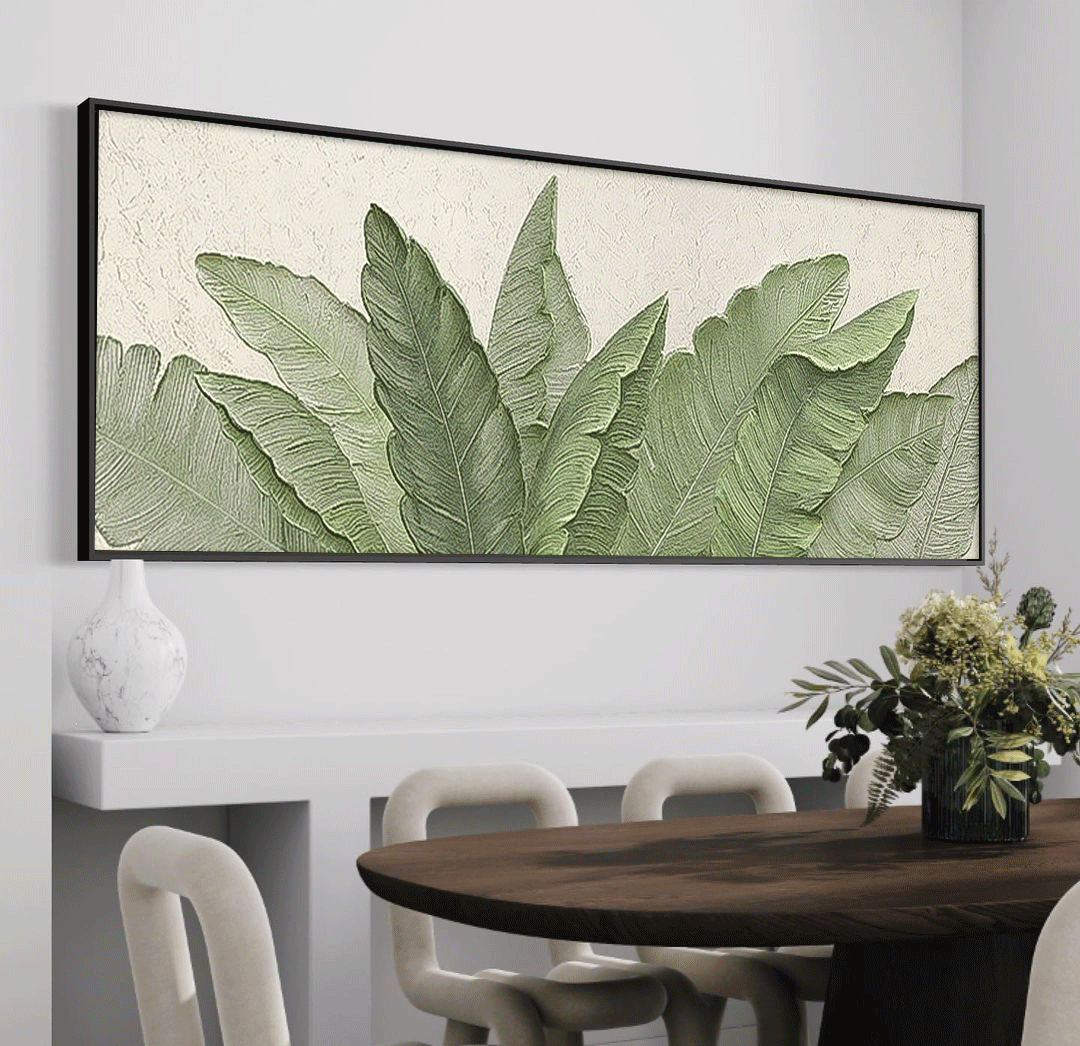 Affordable Large Wall Art Textured Foliage Acrylic Painting Original Modern Leaf Painting On Canvas For Living Room