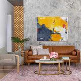 Modern Gray And Yellow Abstract Canvas Oil Painting Large Wall Texture Art Original Oil Painting Home Decoration