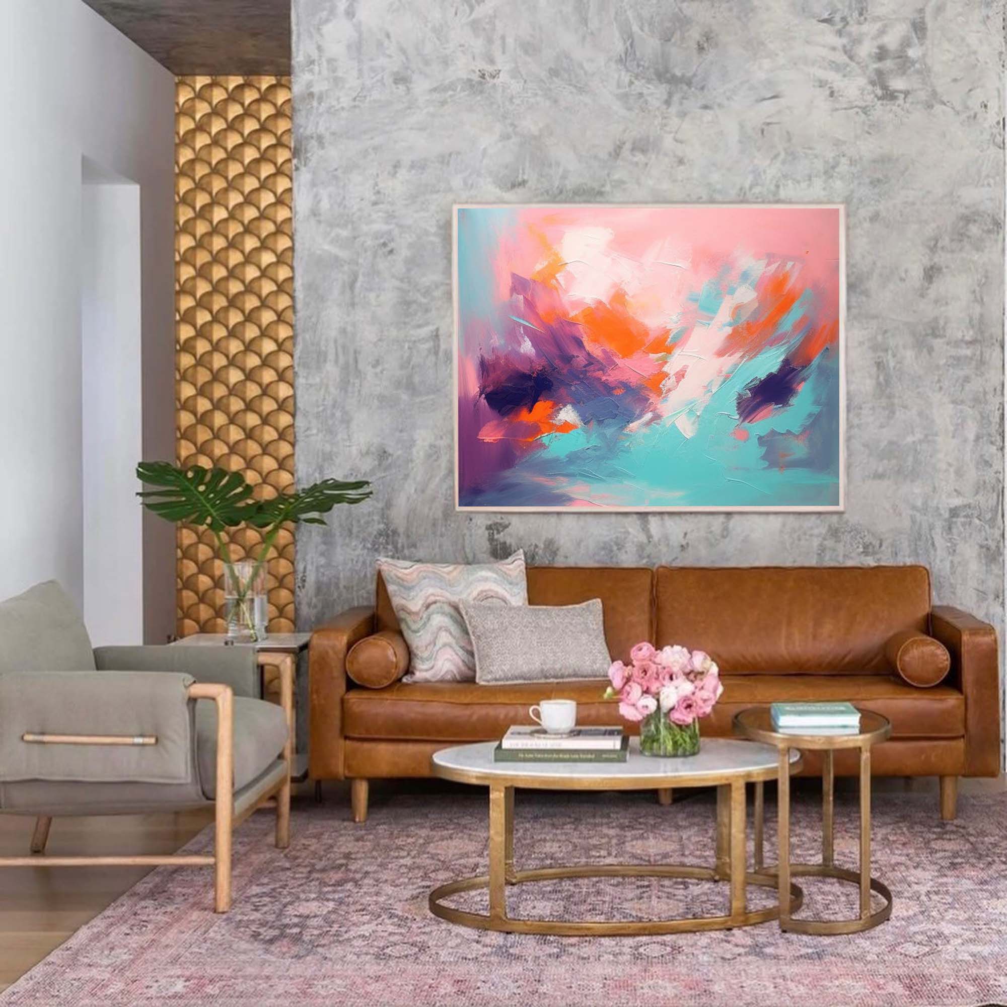 Modern Abstract Painting Bright Colorful Large Abstract Oil Painting Original Wall Art Home Decoration