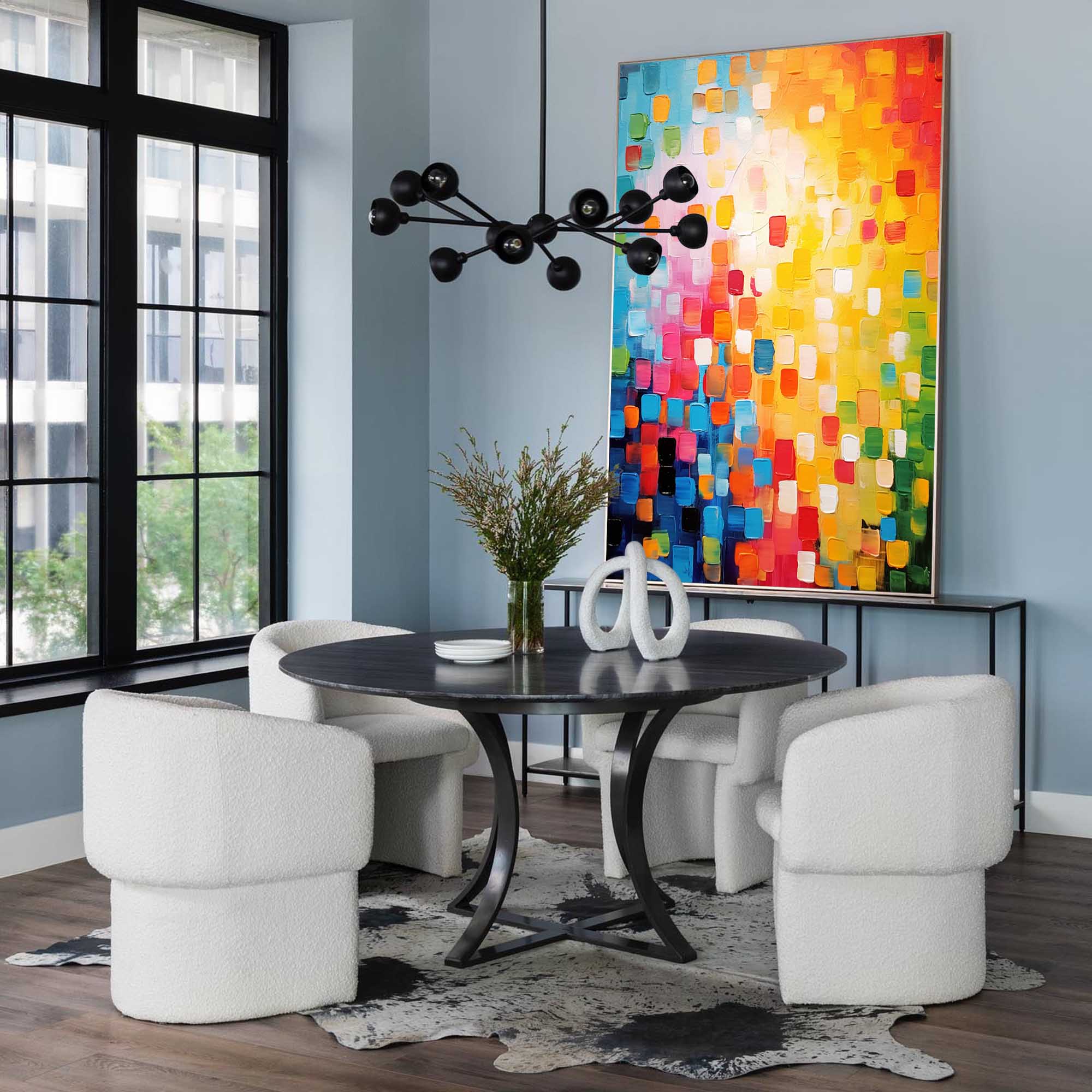 Large Colorful Original Painting Vibrant Colorful Abstract Oil Painting On Canvas Modern Texture Wall Art Home Decor