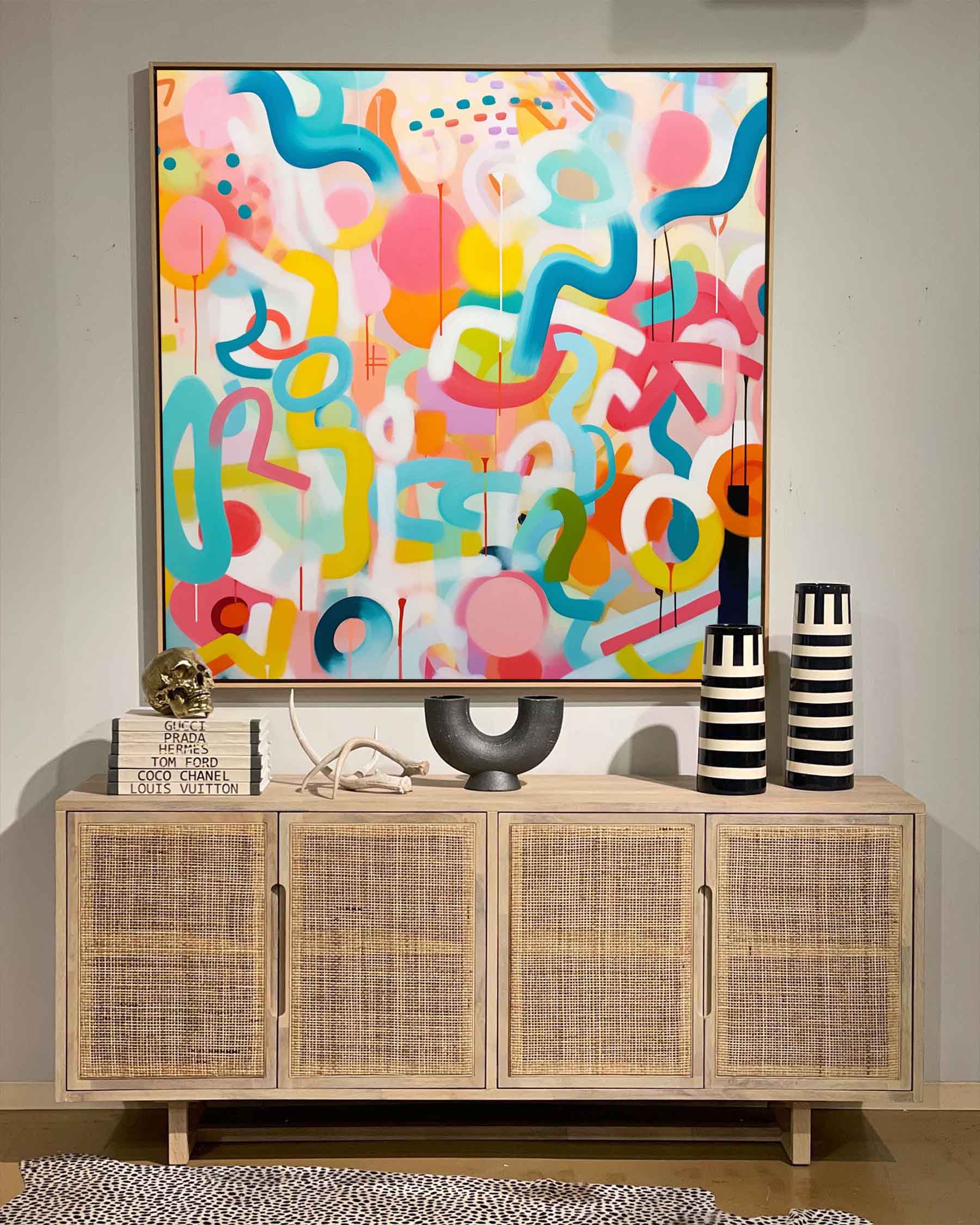 Vibrant Colorful Abstract Oil Painting On Canvas Modern Wall Art Large Original Color Acrylic Painting For Living Room