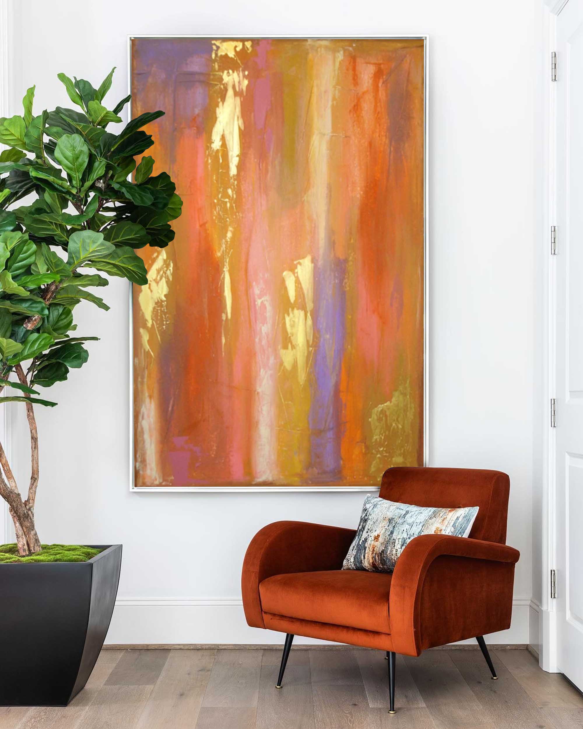 Bright Abstract Oil Painting On Canvas Large Original Acrylic Painting Living Room Modern Wall Art