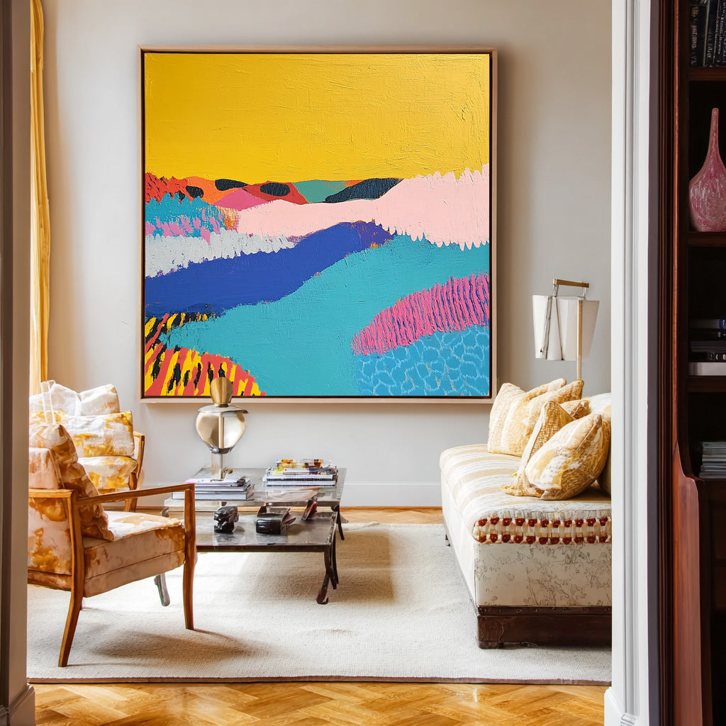 Square Contemporary Art Texture Acrylic painting Original Scenery Painting Abstract Graffiti Wall Art