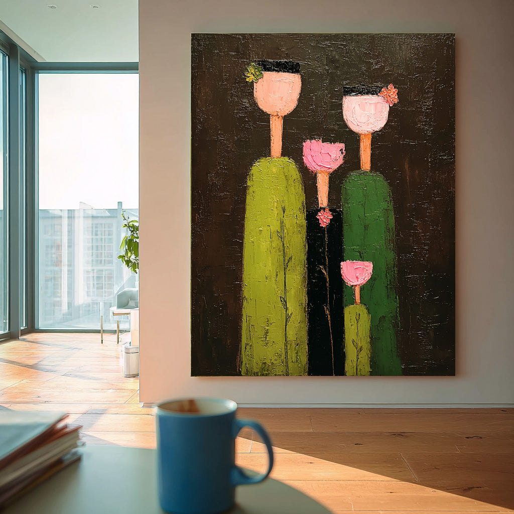 Large Textured Original Abstract Family Wall Art Unique Modern Decor with Soft Tones For Cozy Living Spaces