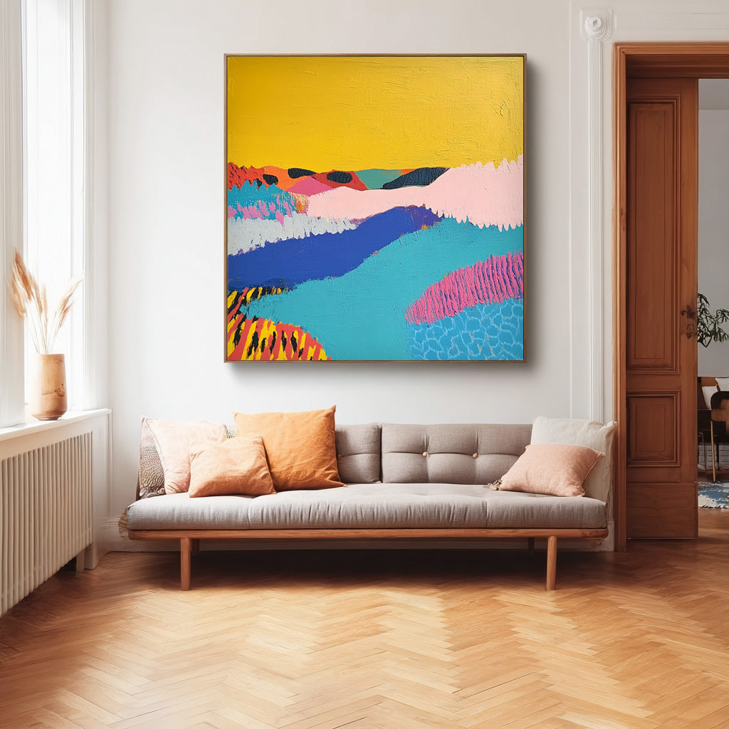 Square Contemporary Art Texture Acrylic painting Original Scenery Painting Abstract Graffiti Wall Art