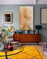 Texture Vibrant Yellow Long Version Large Abstract Oil Painting Original Flower Wall Art Painting Home Decor