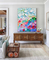 Colorful Abstract Oil Painting On Canvas Large Original Knife Painting Living Room Modern Wall Art Gift
