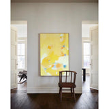 Large Abstract Wall Art Gold Abstract Painting Yellow Living Room Minimalist Canvas Wall Art