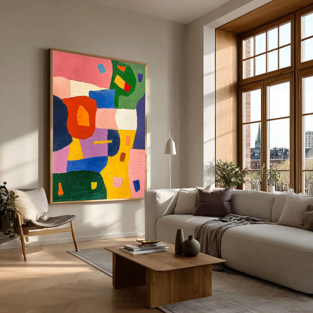 Abstract Wall Art Original Irregular Geometric Shapes Painting Acrylic painting Fashion Art Home Decor
