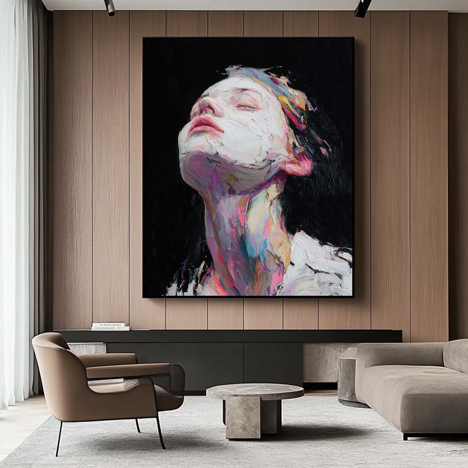 Modern Pop Wall Decor For Home Color Splatter Female Art Vibrant with Abstract Expressionism Style