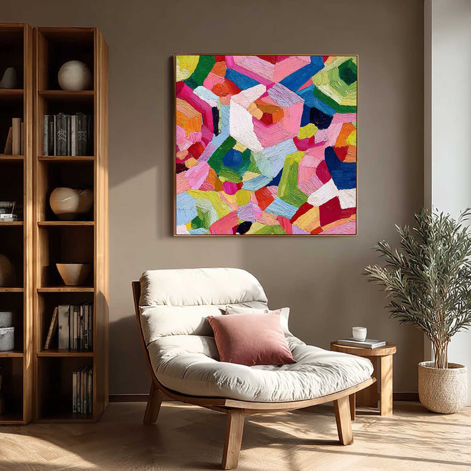 Abstract Geometry Wall Art Original Oil Painting Color Texture Acrylic painting Contemporary Art