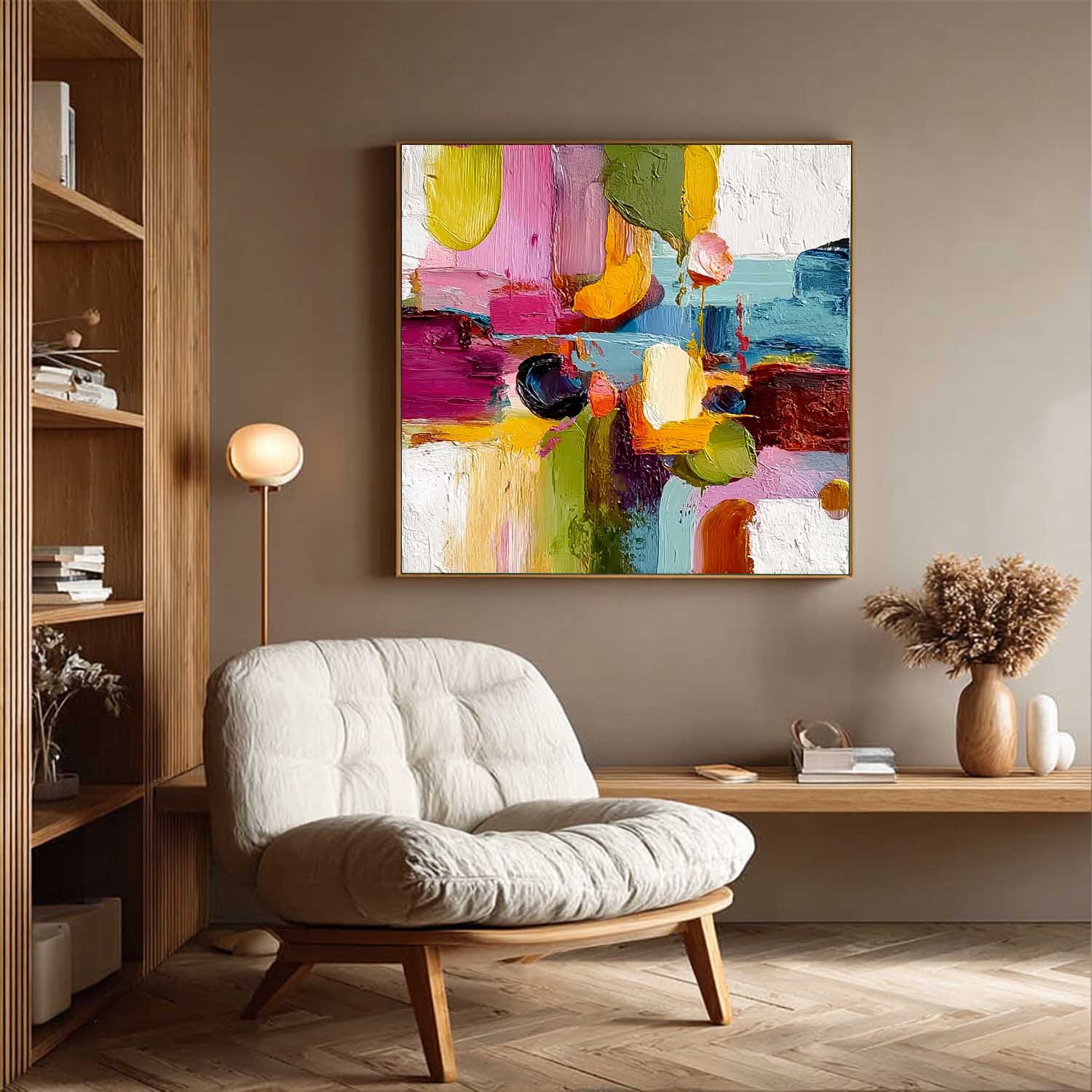 Original Scraper Oil Painting Colorful Texture Acrylic painting Abstract Large Wall Art Contemporary Art