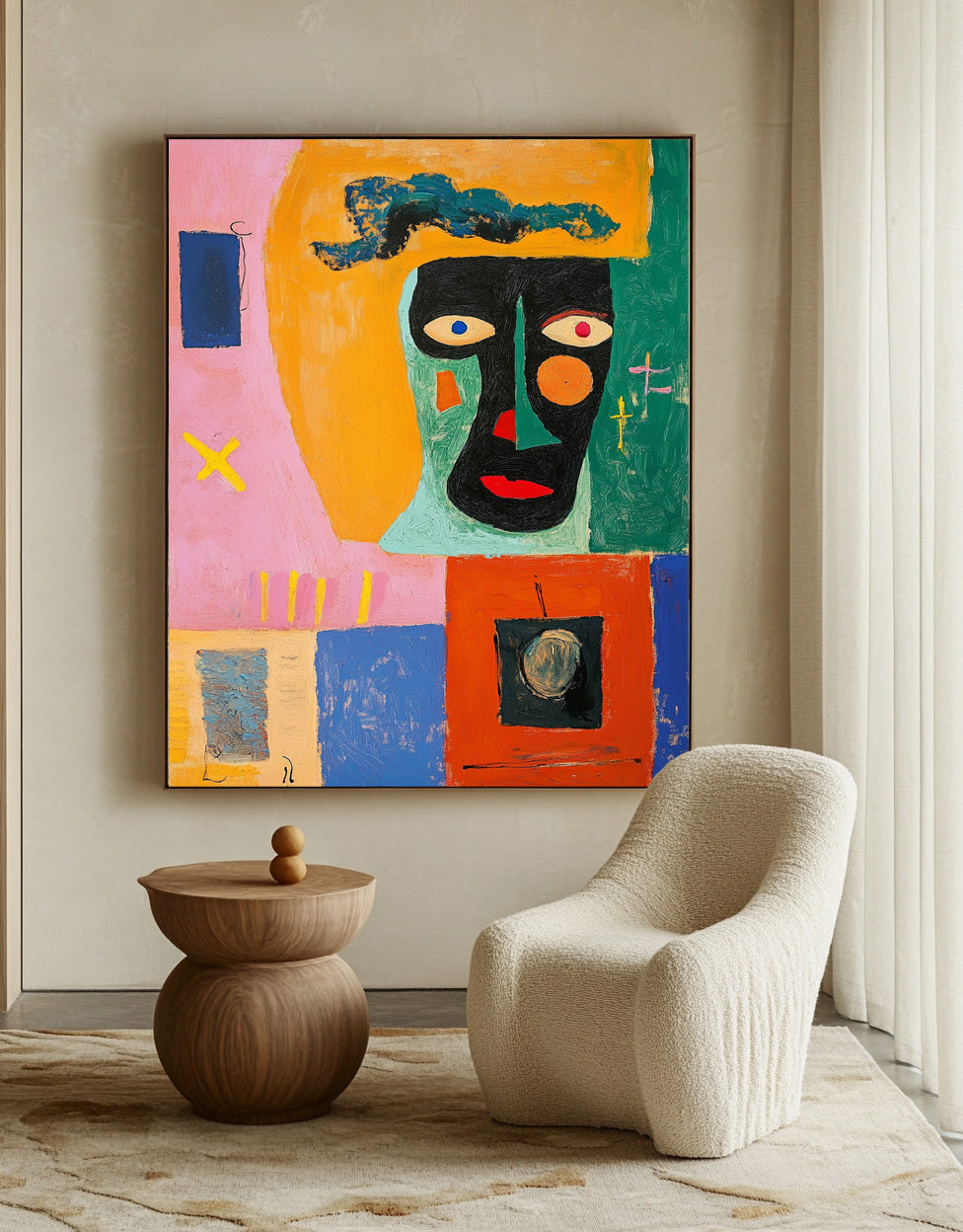 Fashion Art  Original High Aaturation Painting Acrylic painting Abstract Portrait Wall Art Home Decor