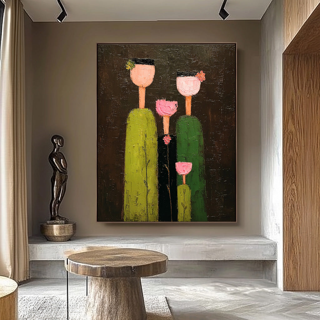 Large Textured Original Abstract Family Wall Art Unique Modern Decor with Soft Tones For Cozy Living Spaces