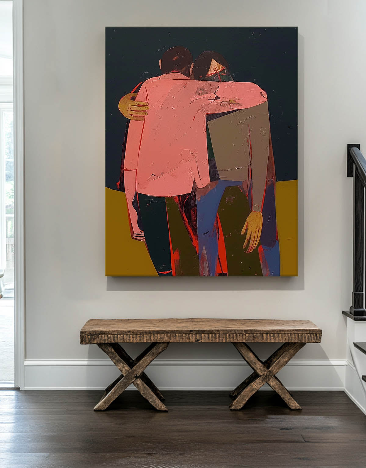 Original Funny Niche Body Wall Art Warm Color Abstract Artwork Large Figure Painting For Living Room