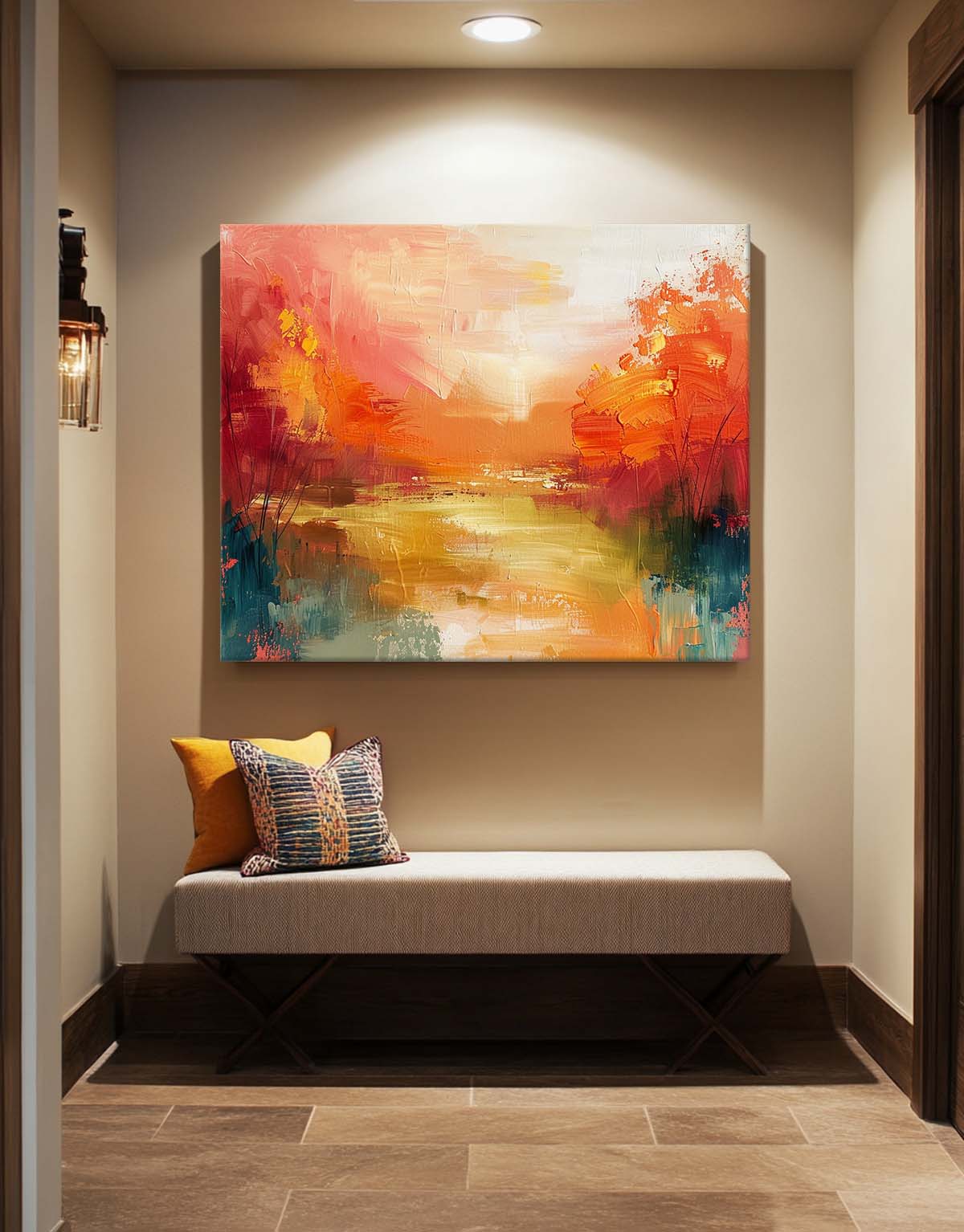Texture High Quality Wall Art Original Scenery Painting Abstract Landscape Oil Painting On Canvas Framed