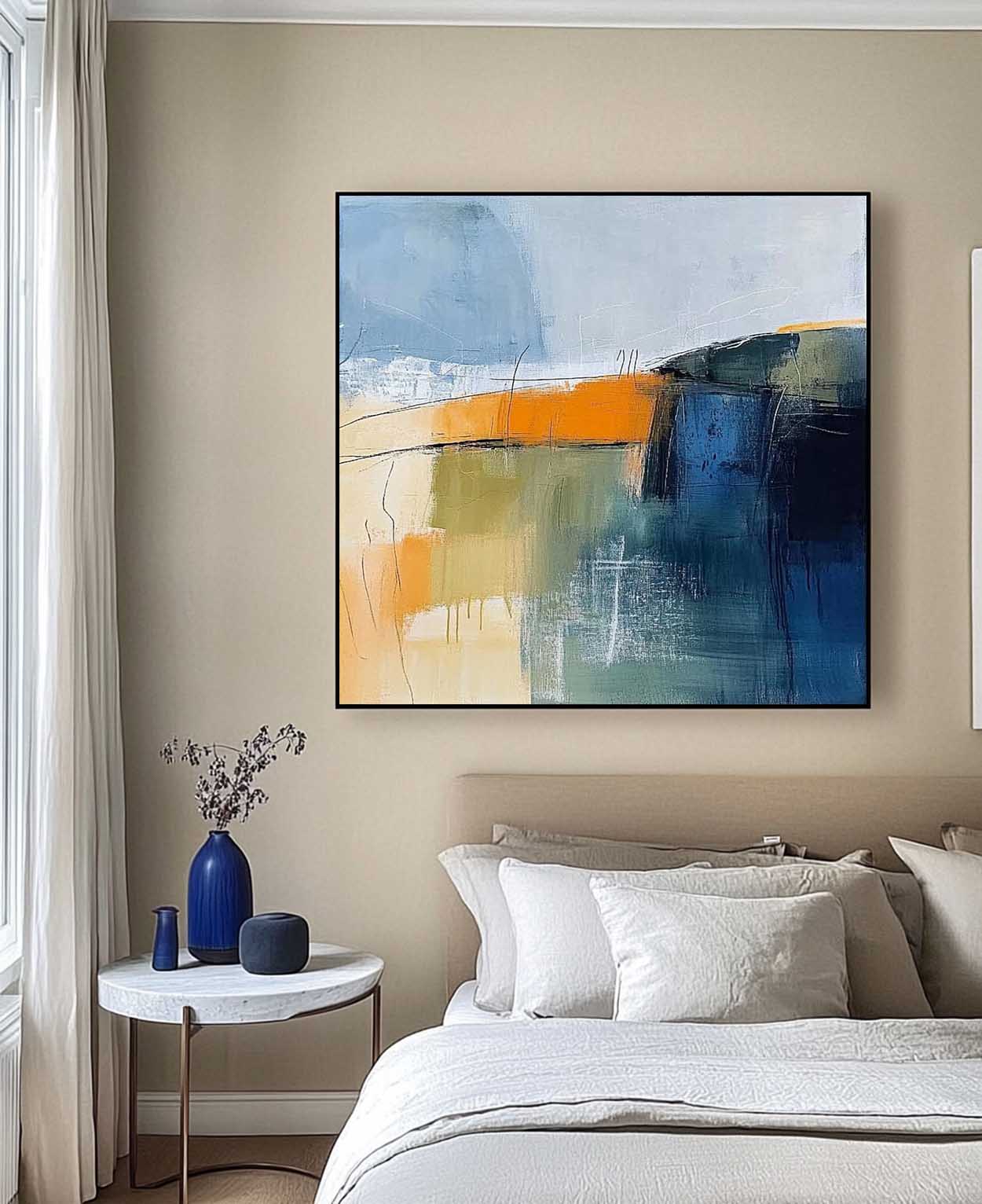 Large Abstract Oil Painting Original Canvas Wall Art Modern Textured Painting for Living Room Office Bedroom