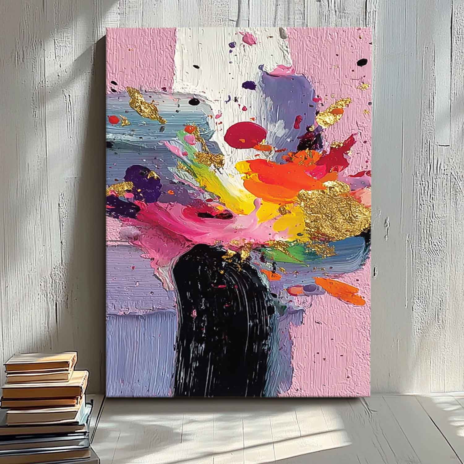 Original Spray Painting Bright Texture Acrylic painting Abstract Large Wall Art Fashion Art For Living Room