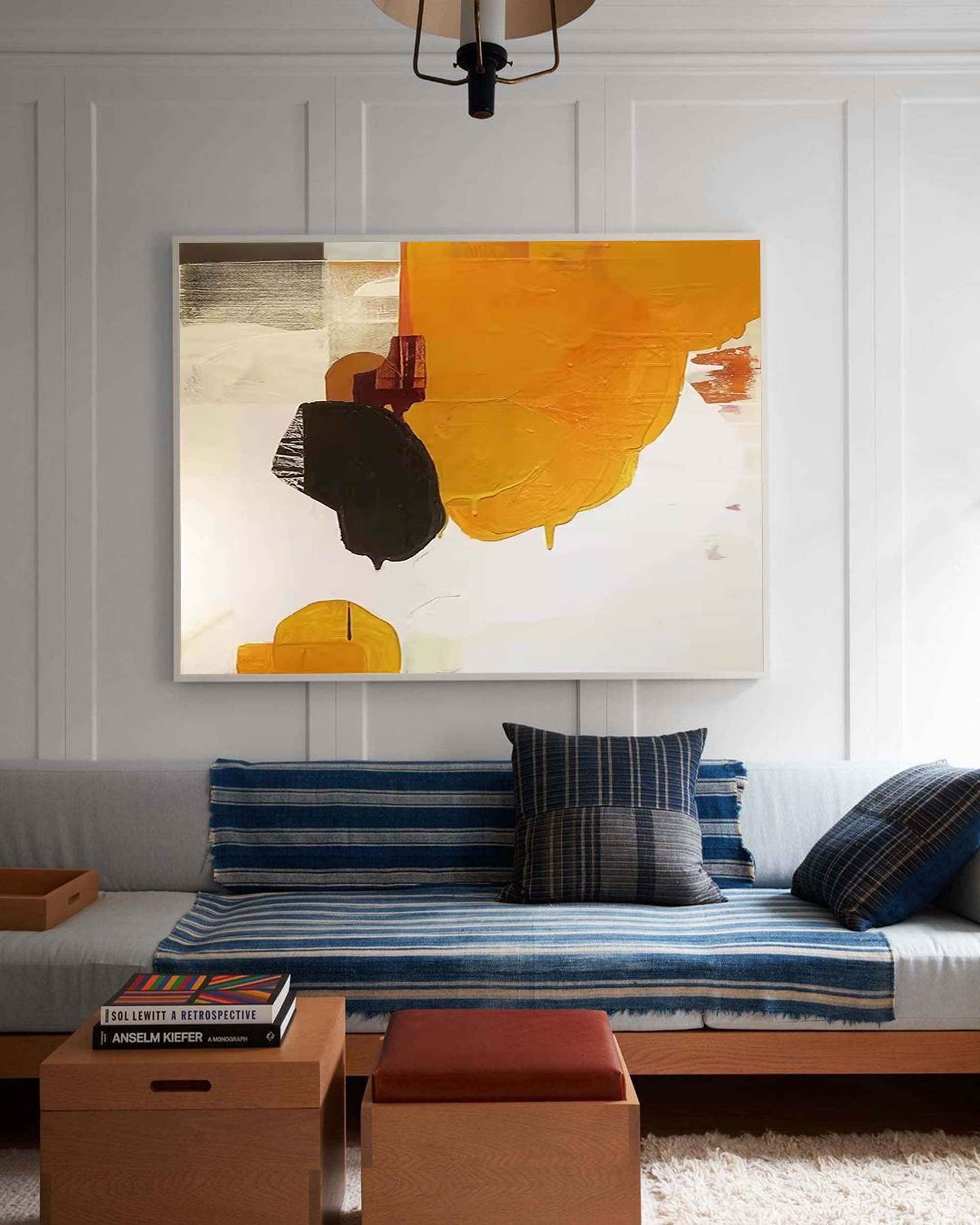 Modern Abstract Oil Painting On Canvas Large Yellow Wall Art Original Oil Painting Home Decor