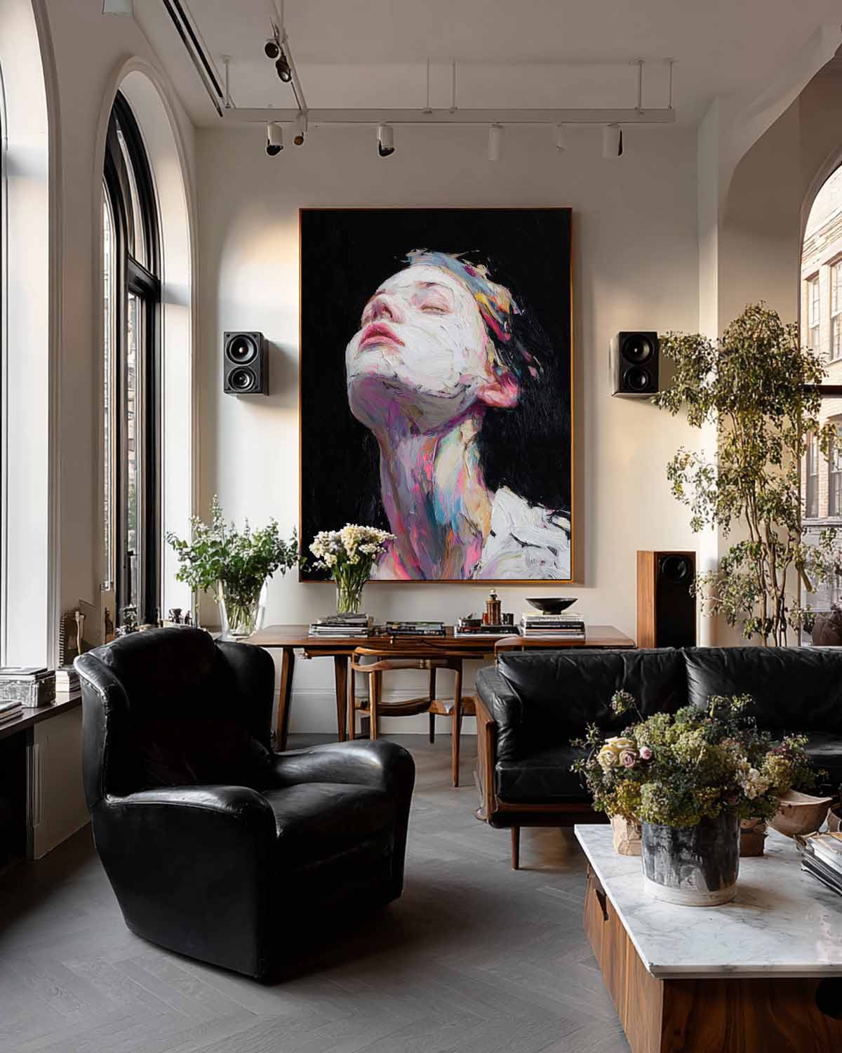 Modern Pop Wall Decor For Home Color Splatter Female Art Vibrant with Abstract Expressionism Style