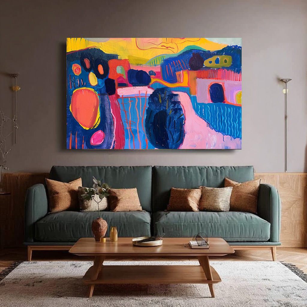 Modern Colorful Scenery Artwork Abstract Graffiti Oil Painting Texture Acrylic painting Original Wall Art