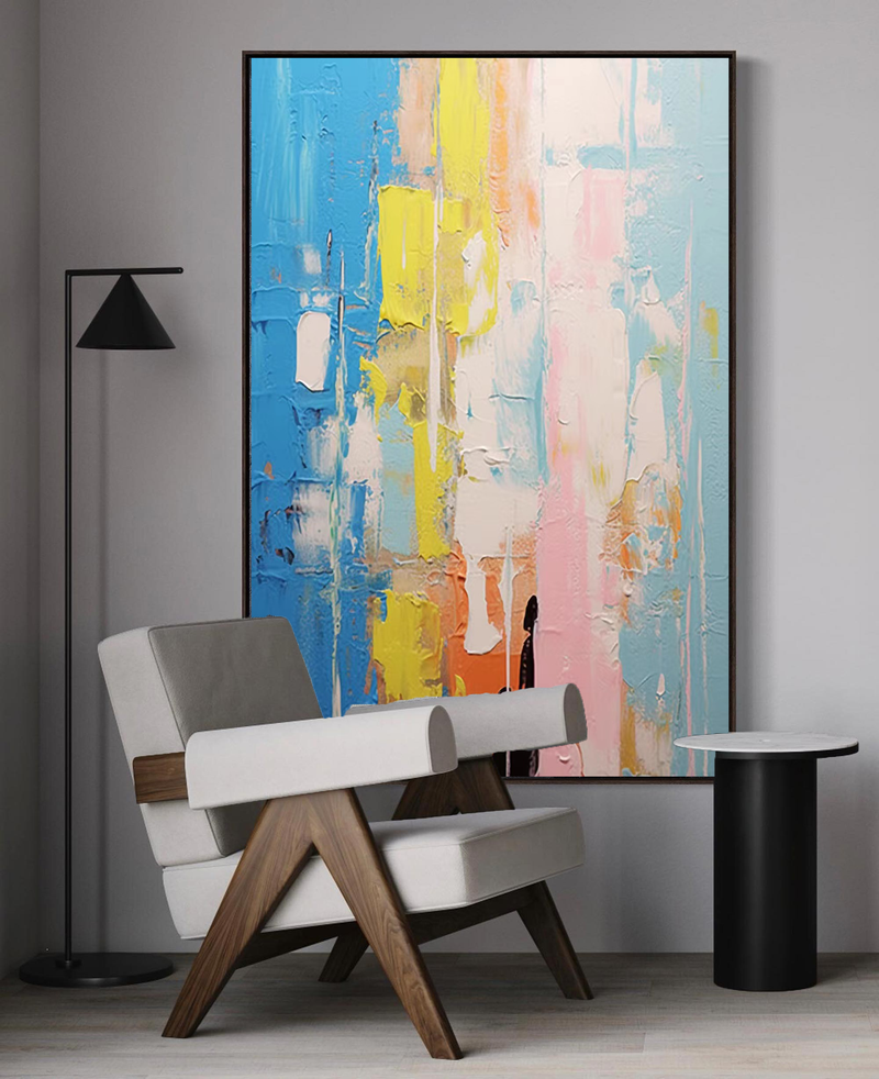 Large Abstract Painting On Canvas Original Colorful Abstract Wall Art Modern Decor Living Room
