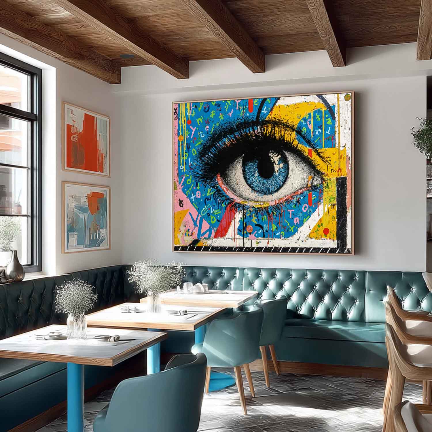 Modern Colorful Artwork Abstract Eye Oil Painting Texture Acrylic painting Original Wall Art Home Decor