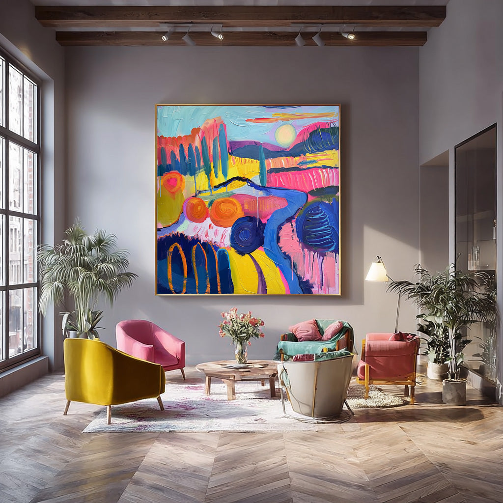 Abstract Graffiti Wall Art Original Scenery Oil Painting Color Texture Acrylic painting Contemporary Art