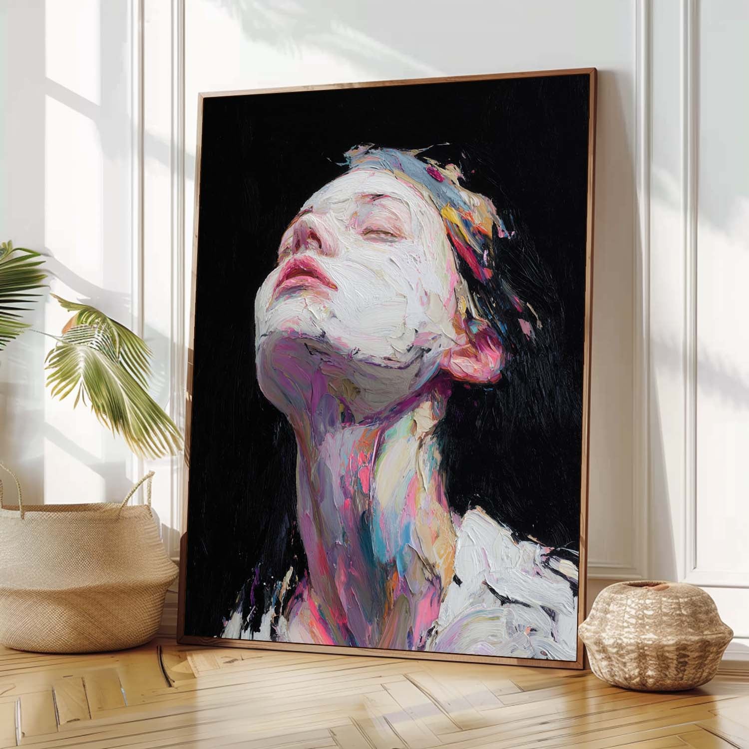 Modern Pop Wall Decor For Home Color Splatter Female Art Vibrant with Abstract Expressionism Style