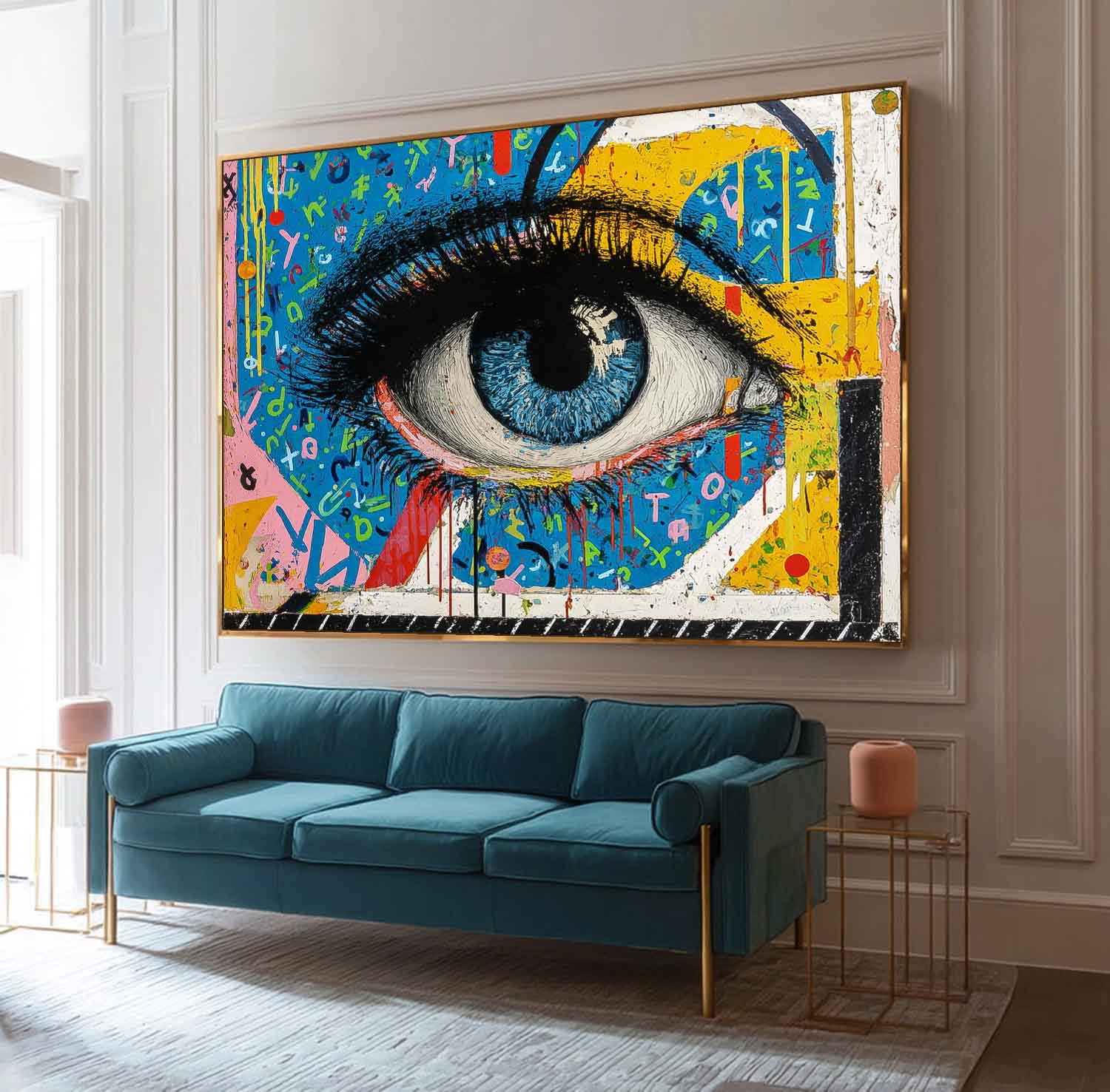 Modern Colorful Artwork Abstract Eye Oil Painting Texture Acrylic painting Original Wall Art Home Decor