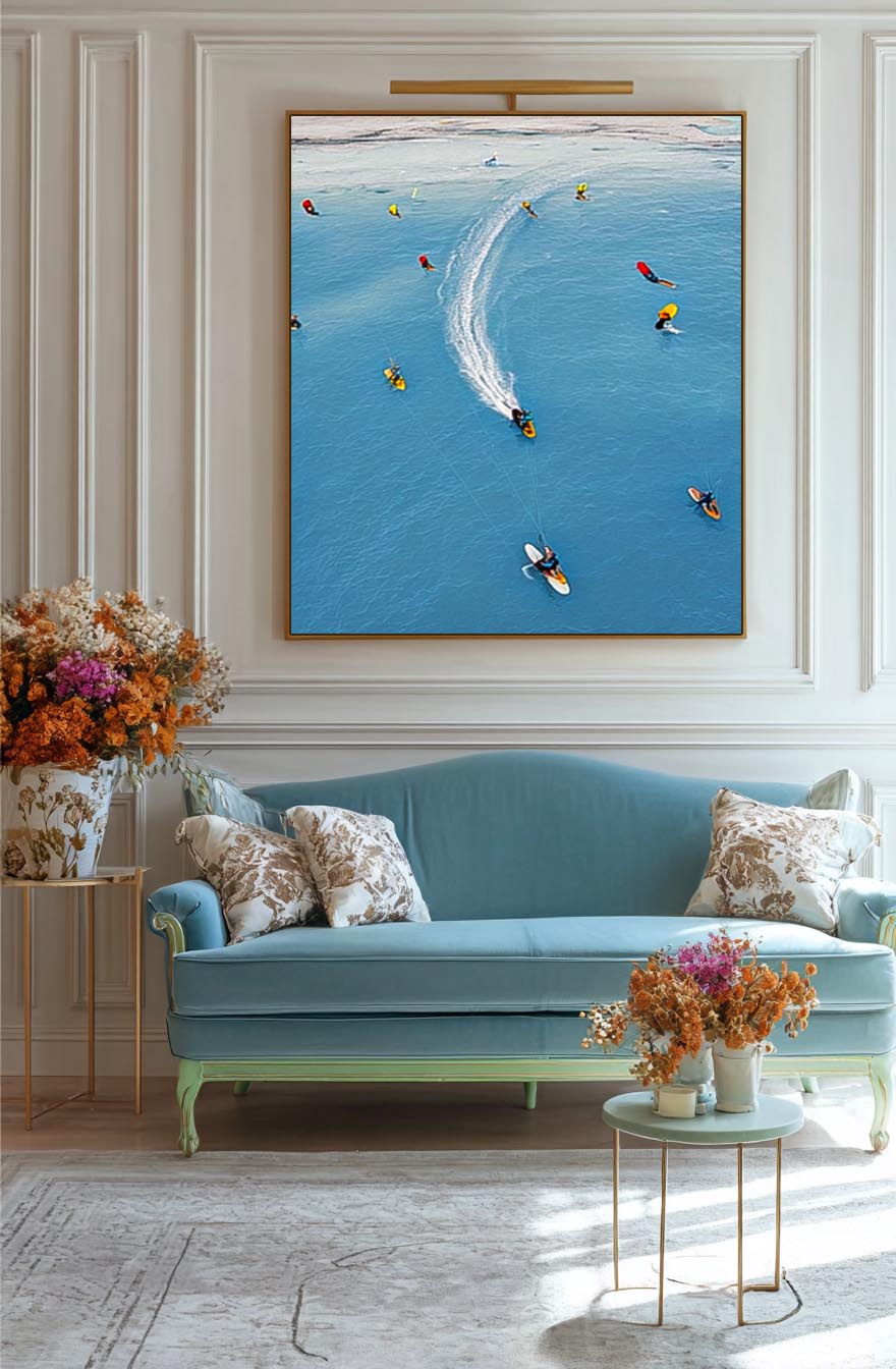 Boat Seascape Landscape Impasto painting Large Original Rowing Boats painting Impressionism Coastal artwork