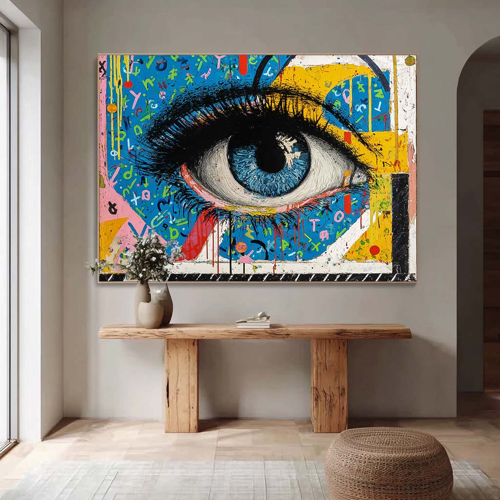 Modern Colorful Artwork Abstract Eye Oil Painting Texture Acrylic painting Original Wall Art Home Decor