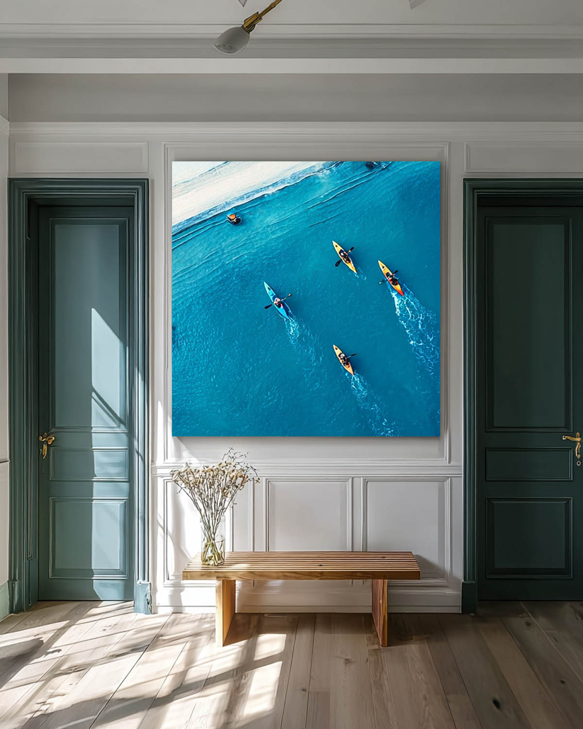 Boat Seascape Landscape Impasto painting Original Rowing Boats oil painting Impressionism Coastal artwork