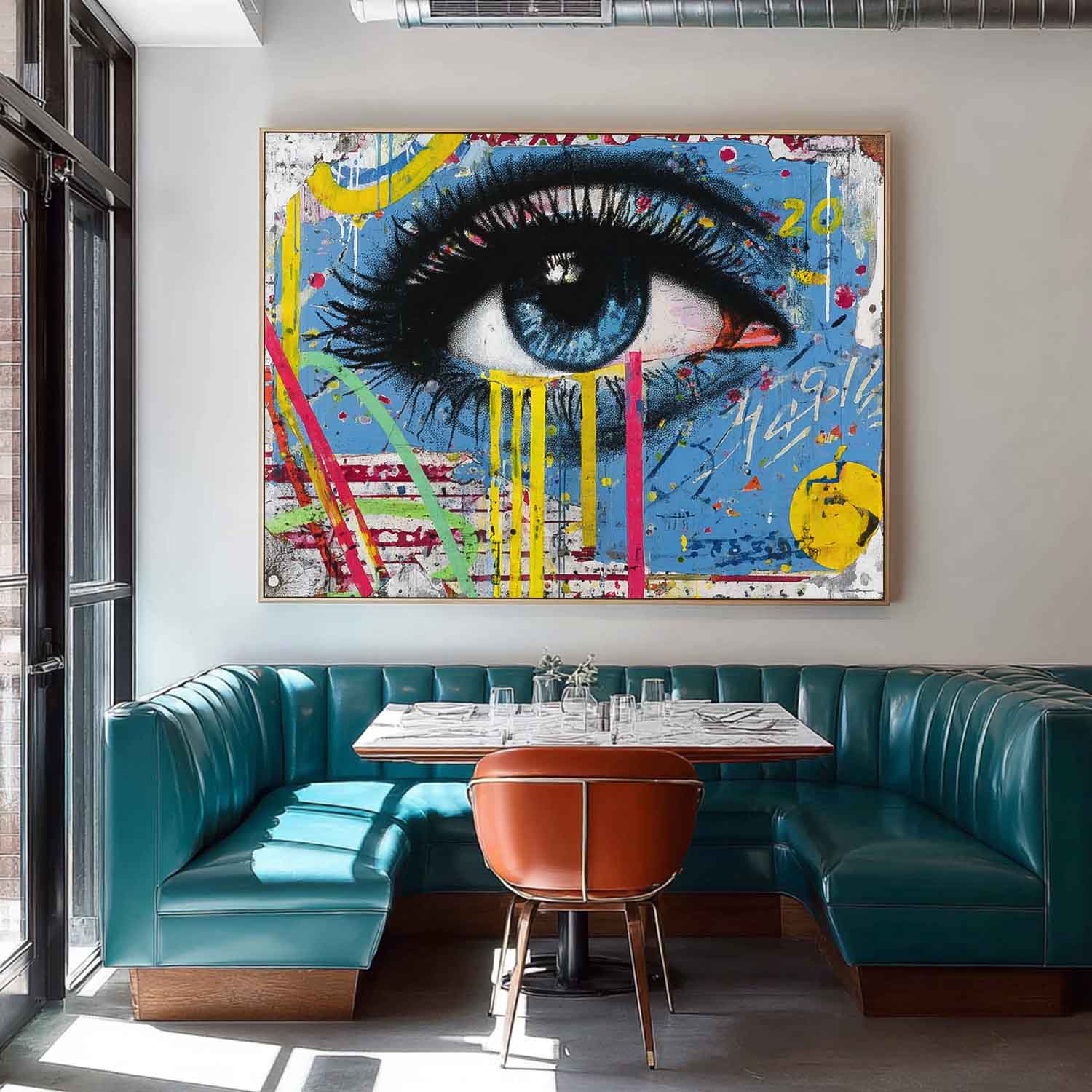 Abstract Eye Oil Painting Modern Colorful Artwork Texture Acrylic painting Original Wall Art Home Decor