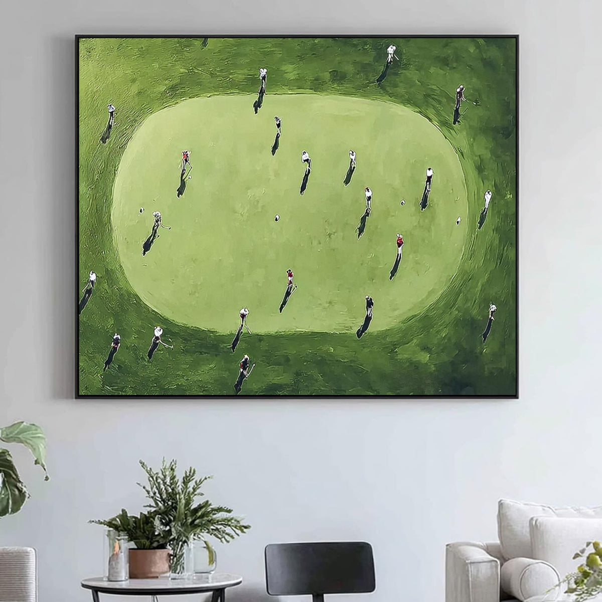 Textured Large Football Court Painting Canvas Abstract Football Sports Wall Art Football Lovers Gift