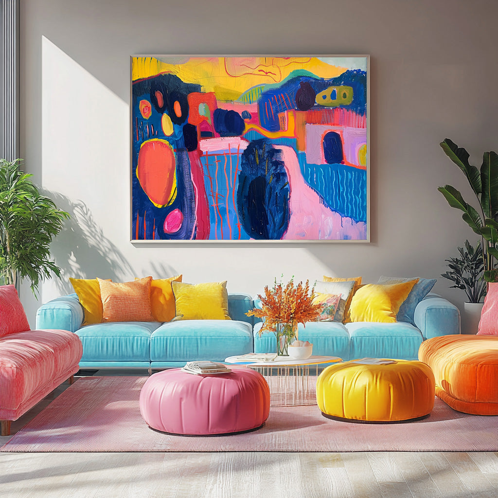 Modern Colorful Scenery Artwork Abstract Graffiti Oil Painting Texture Acrylic painting Original Wall Art