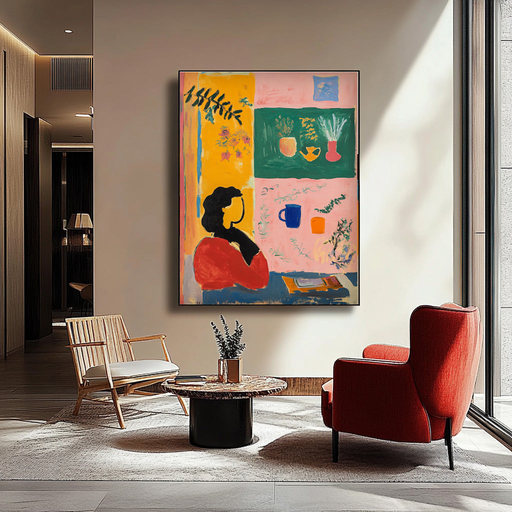 Abstract Wall Art Original Graffiti Retro Still Life Silhouette Painting Acrylic painting Fashion Art