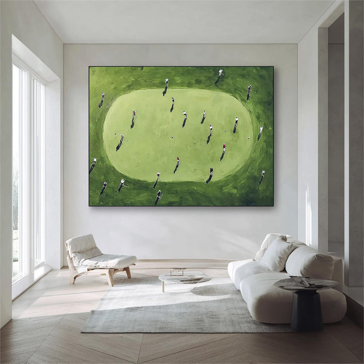 Textured Large Football Court Painting Canvas Abstract Football Sports Wall Art Football Lovers Gift