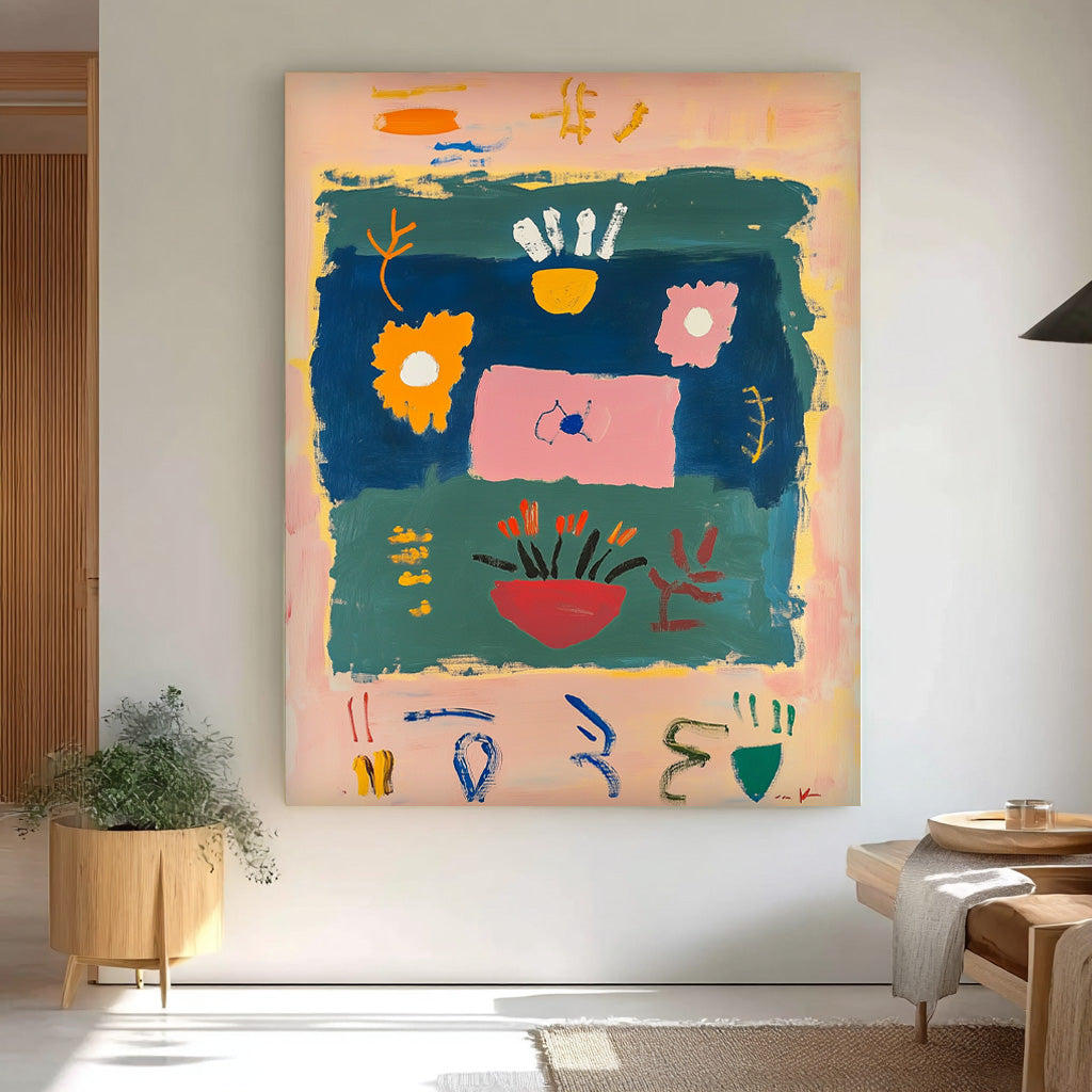 Abstract Large Wall Art Original Graffiti Symbol Eements Color Painting Texture Acrylic painting Fashion Art