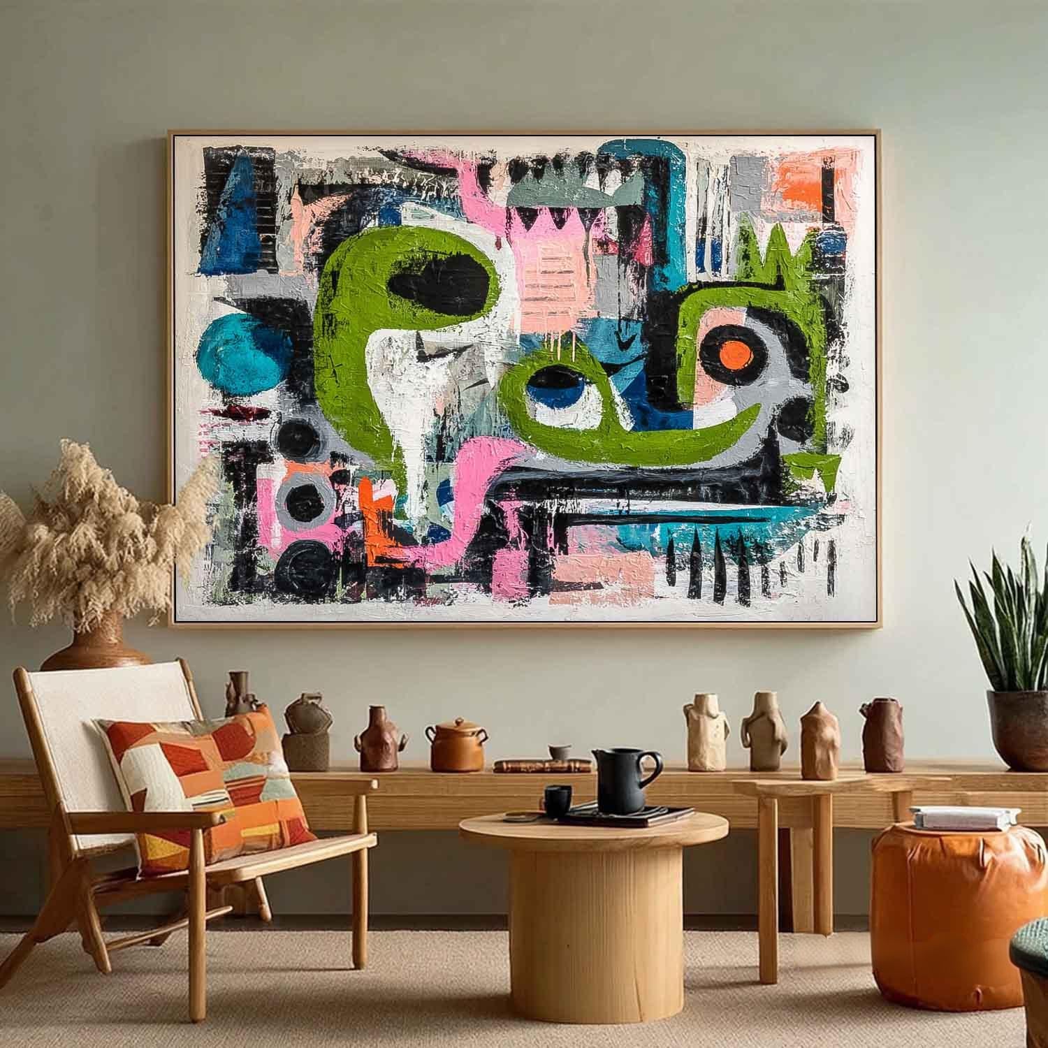 Abstract Oil Painting Colorful Irregular Graffiti Artwork Texture Acrylic painting Original Wall Art