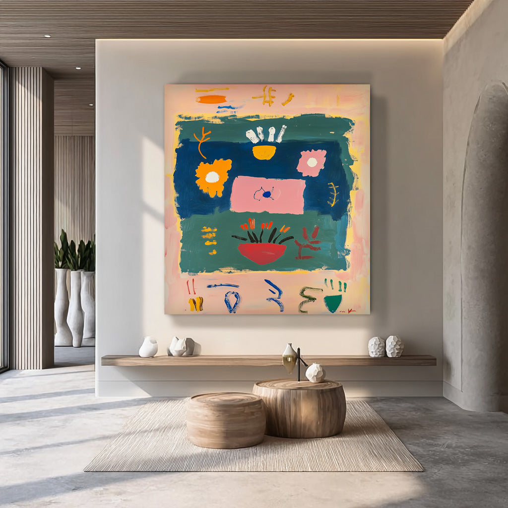 Abstract Large Wall Art Original Graffiti Symbol Eements Color Painting Texture Acrylic painting Fashion Art