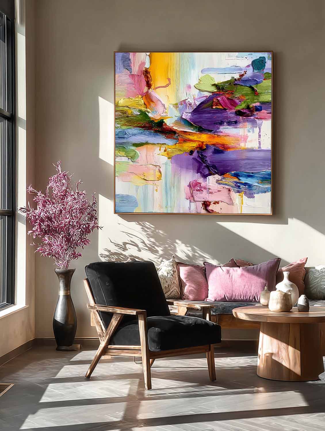 Abstract Large Wall Art Original Scraper Oil Painting Color Texture Acrylic painting Contemporary Art
