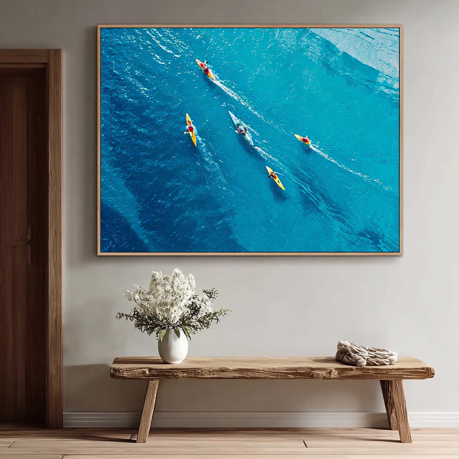 Large Original Rowing Boats painting Boat Seascape Landscape Impasto painting Impressionism Coastal artwork