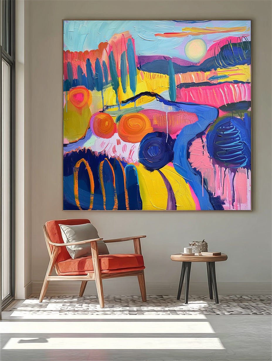 Abstract Graffiti Wall Art Original Scenery Oil Painting Color Texture Acrylic painting Contemporary Art