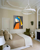 Modern Minimalist Painting on Canvas Colorful Geometric Painting Organic Shape Art Custom Canvas Wall Art Living Room Painting