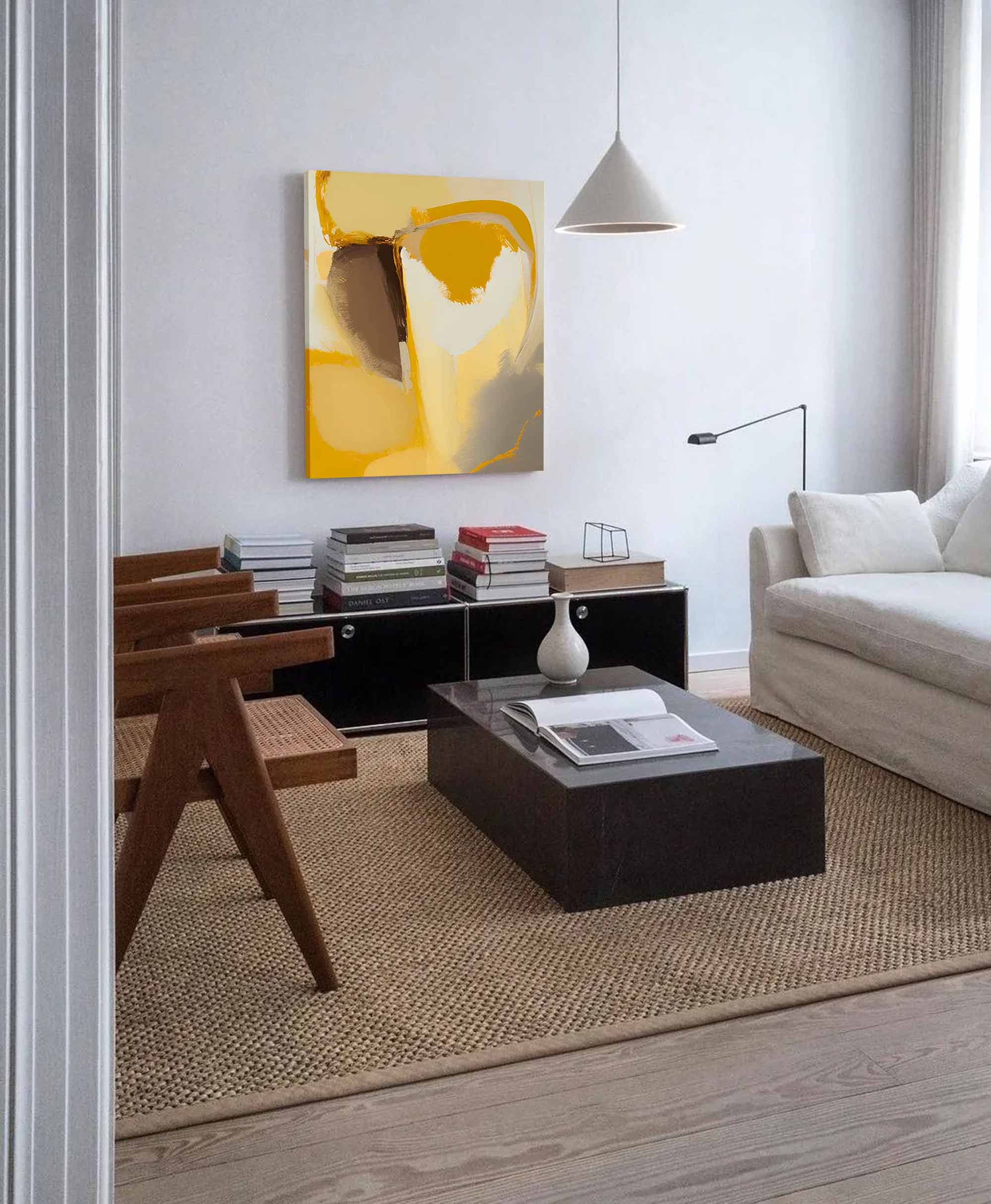 Large Original Painting Warm colors Abstract Oil Painting On Canvas Brown And Yellow Modern Texture Wall Art Home Decor