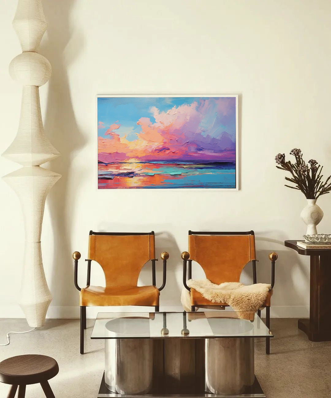 Modern Abstract Landscape Oil Painting On Canvas Bright Landscape Large Original Sunset Wall Art Home Decor